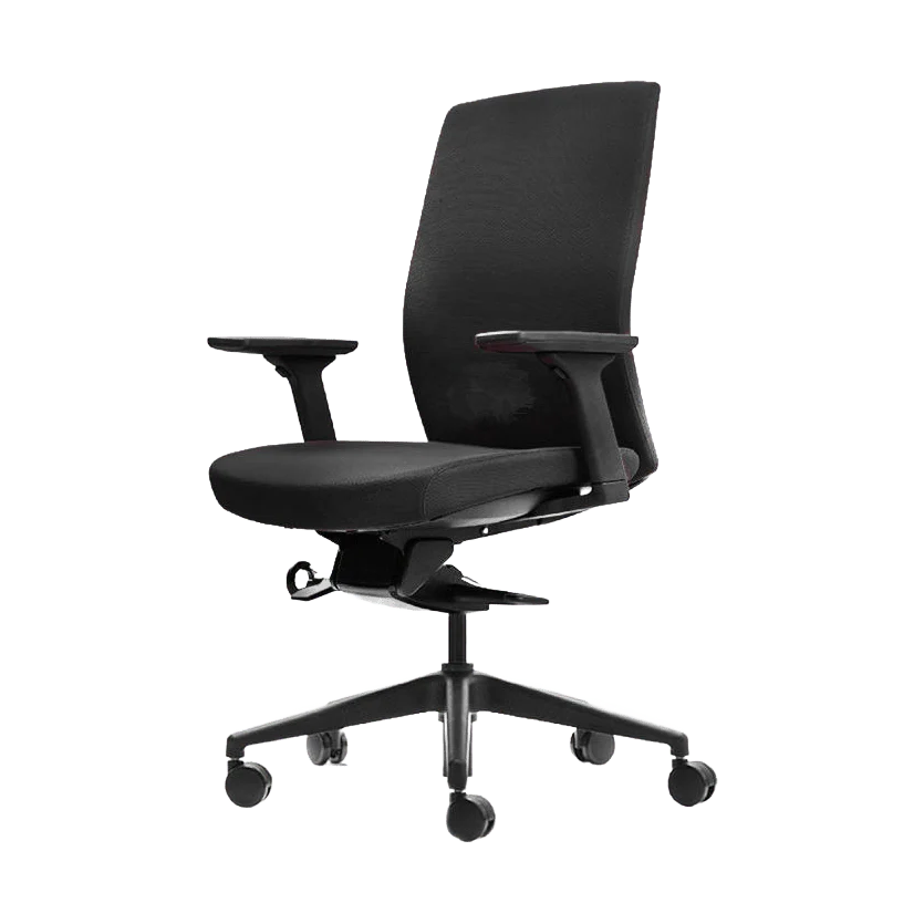 Aveya Black Upholstered Office Chair - Image 4
