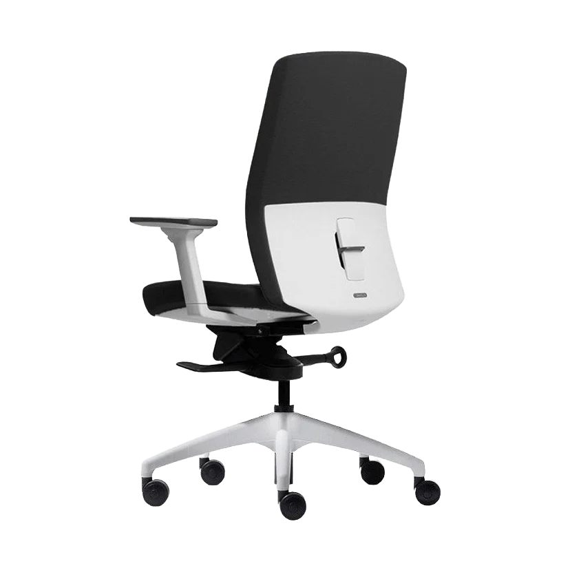 Aveya White Upholstered Ergonomic Office Chair - Image 5