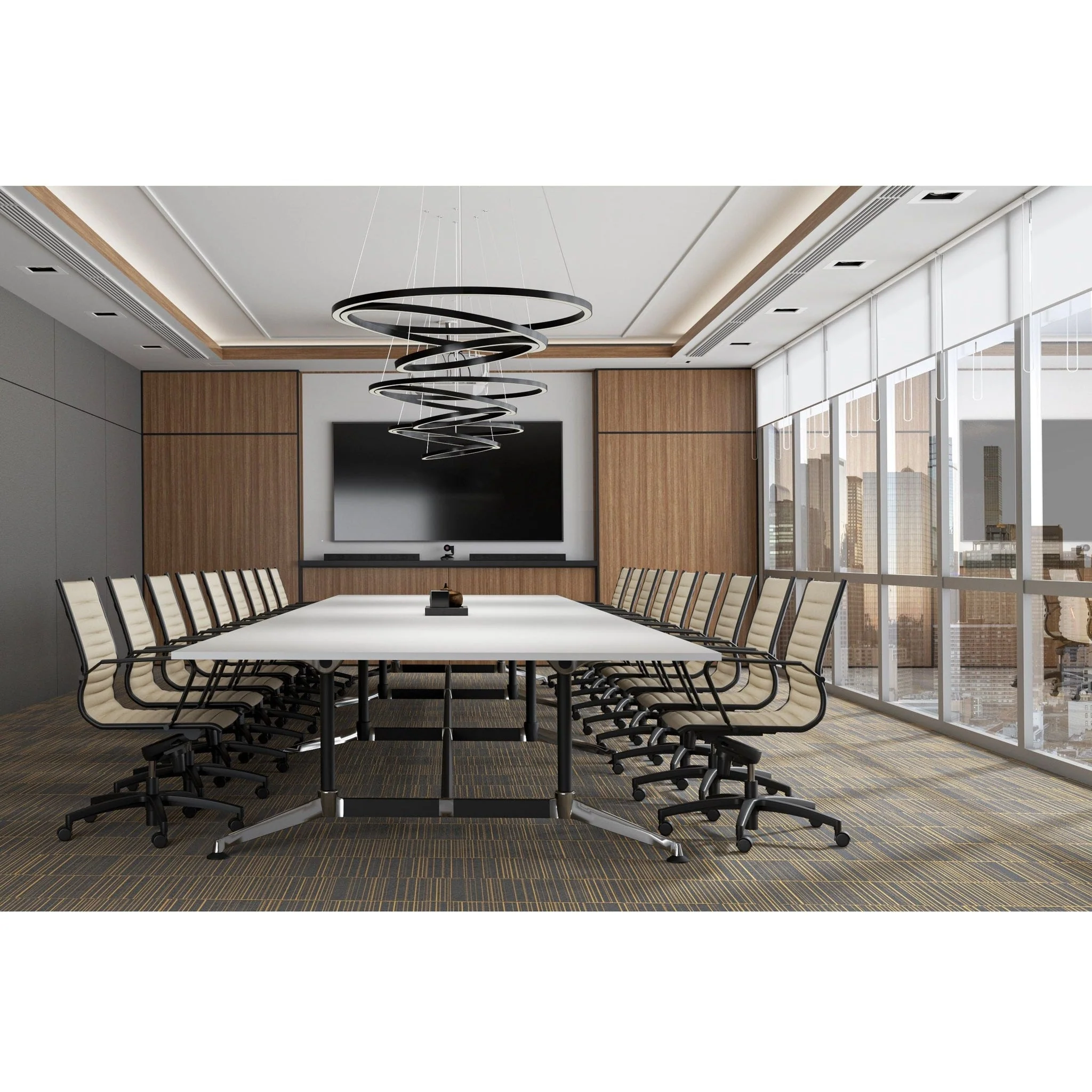Modulus Boardroom Table with All Black Twin Post Legs - Image 17